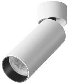 Spot LED aplicat directionabil, dimabil, design tehnic Focus alb, 4000K