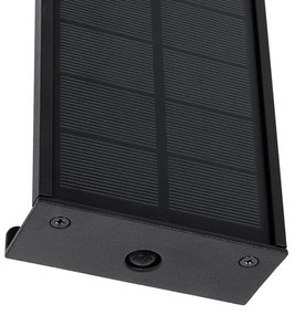 Lampă de perete exterioară neagră 60 cm cu LED reglabil în 4 trepte cu solar - Serena