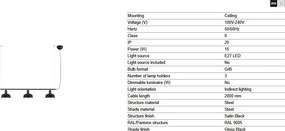 Lustra suspendata metal TATAWIN S 3L negru