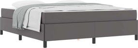 vidaXL Cadru de pat cu saltea Gri 180 x 200 cm țesătură