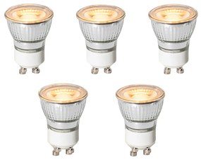 Set de 5 becuri LED GU10 cu 3 trepte de intensitate luminoasă, 35 mm, 4 W, 200 lm, 2200 K