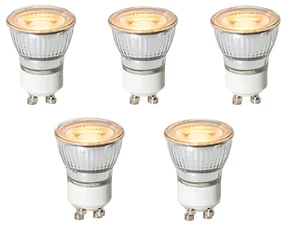 Set de 5 becuri LED GU10 cu 3 trepte de intensitate luminoasă, 35 mm, 4 W, 200 lm, 2200 K
