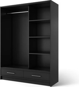 Dulap cu uși glisante Estantte II, 150x60x200 cm – Negru