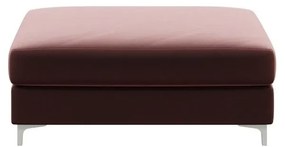 Taburet din catifea devichy Rothe, roz închis