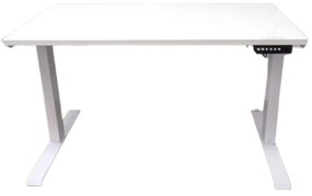 Birou reglabil electric-TerrA2DS WHITE-profil dreptunghiular, profil cadru ALB (Dimensiune blat: 100x60 cm, Culoare blat: Negru 25mm)