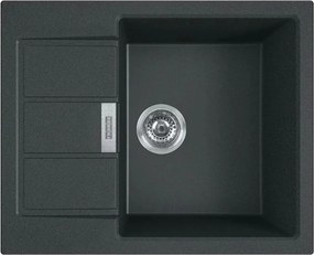 Chiuveta bucatarie compozit Franke Sirius 1 cuva cu picurator 62x50 cm tectonite finisaj negru mat
