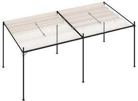 Pavilion cu acoperis retractabil, crem, 600x300x233 cm Crem, 600 x 300 x 233 cm