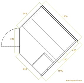 Tradičná saunová kabína / fínska sauna Espoo150 Premium - 150 x 150 cm 6 kW