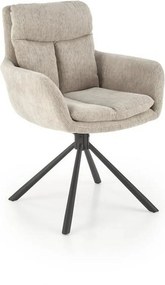 Scaun pentru living K495, bej/negru, stofa clasica/metal, 60x65x87 cm
