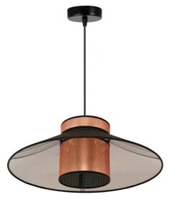 Lustră pe cablu RIO Duolla SHINY 1xE27/15W/230V d. 45 cm negru/cupru