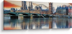 Tablou - Houses of Parliament din Londra (cu ceas) (90x30 cm)
