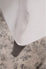 Masa de dining neagra DAMAR 100x70 cm, decor marmura alba