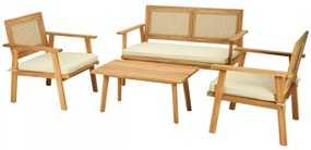Set de grădină Kekarta (accacia + crem) (pentru 4 persoane). 1106306