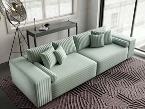 Canapea extensibilă dumonde cu ladă de depozitare si sezut confortabil din spuma high-density, Marbela Ambience Mint XXL 295x100 cm