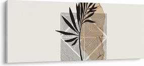 Tablou - Abstracție cu frunze tropicale N⁰1 (120x50 cm)