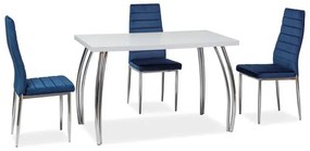 Set 3 scaune catifea H-261 albastru - H 96 cm