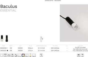 Mini Spot incastrabil LED 5W 3000K Baculus alb