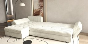 Colțar extensibil dumonde cu ladă de depozitare si sezut confortabil din spuma high-density, Loana XL Ambience Ivory II 335x185 cm