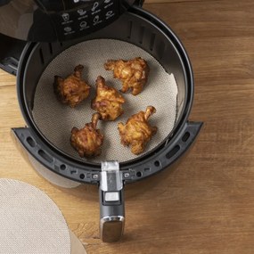Set 2 paduri pentru friteuza NoStik 1EEE774, 23.5/25.5 cm, Reutilizabile, Acoperire antiaderenta, Bej