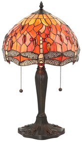 Endon 64092 - Lampă de masă Tiffany DRAGONFLY, 2xE27/60W/230V, Ø 30 cm