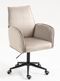 HR280K Scaun Latte din Catifea cu Bază Neagră