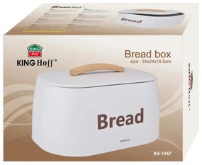 Cutie pentru pâine din metal, 34×24×18.5 cm, albă, Kinghoff KH-1947