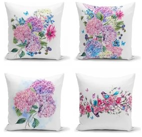 Set 4 fețe de pernă decorative Minimalist Cushion Covers Purple Pink, 45 x 45 cm