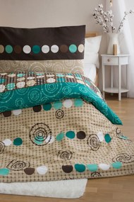 Lenjerie de pat din polibumbac CIRCLES GREEN, verde Dimensiune lenjerie de pat: 2 buc 70 x 90 cm | 200 x 220 cm