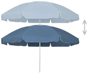Umbrela de plaja, albastru, 240 cm Albastru si alb, 240 cm