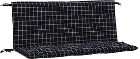 vidaXL Perne bancă de grădină 2 buc. negru carouri 120x50x7 cm textil