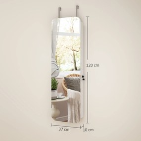 HOMCOM Dulap pentru Bijuterii Montabil pe Perete cu Oglindă Internă și LED-uri, Înălțime 120 cm, Economisire Spațiu, Sertare, Încuietoare și Cheie, Poliță Rabatabilă, Alb și Negru | Aosom Romania