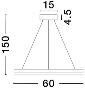 Lustra LED design modern circular MR JOHN, diametru 60cm