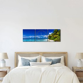 Tablou - Plaja tropicală (cu ceas) (90x30 cm)