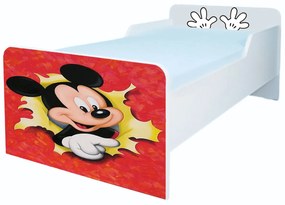Pat copii Mickey Mouse Mic 2-8 ani Simplu Cu saltea