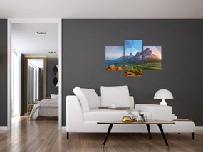 Tablou cu curcupeu deasupra stâncilor (90x60 cm)