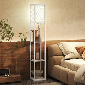 Homcom Lampa Pom 160 cm – Negru cu Rafturi pe 3 Niveluri | Aosom Romania