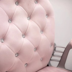 Scaun de birou din catifea elegant OFF 437 roz