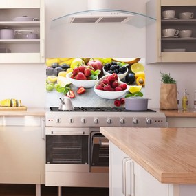 Panou Sticla Bucatarie, 60x150cm, Protectie aragaz, Antistropi, Termorezistent, Alimente, Fructe, Heart Fresh Fruits