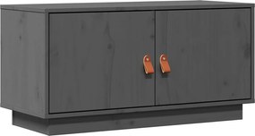 vidaXL Comodă TV, gri, 80x34x40 cm, lemn masiv de pin