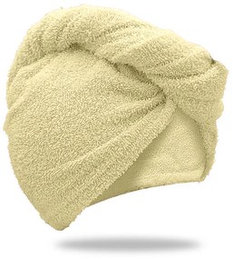 Prosop turban bej cu uscare rapida, 100% bumbac