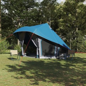 vidaXL Cort de familie Tipi Manual Albastru și Gri 508 x 470 x 300 cm