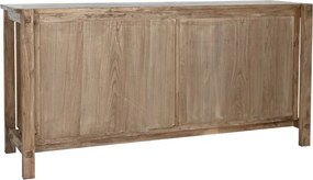 Bufet rustic din lemn de ulm reciclat, natur, cu 4 uși, 4 sertare și îmbinări din lemn la vedere, 90 x 183 x 55 cm, „Castrel”
