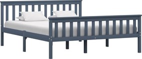 vidaXL Cadru de pat, gri, 160 x 200 cm, lemn masiv de pin