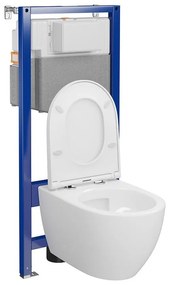 Set vas wc suspendat Zen Pro StreamOn cu capac soft close si rezervor incastrat C19 Aqua 50 pneumatic