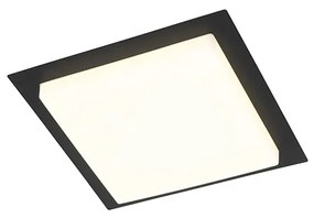 Plafoniera modernă neagră pătrată cu LED inclus IP44 - Lys