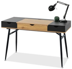 Masă PC Baiden (stejar negru + negru). Promo -14%. 1109732