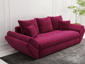 Canapea extensibilă dumonde cu ladă de depozitare si sezut confortabil din spuma high-density, Loana Zoom Rosu 250x100 cm