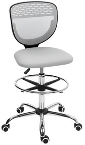 Vinsetto Scaun de birou ergonomic din plasă, scaun de desen, înălțime și picior de odihnă reglabil, 59 x 59 x 106-126 cm, gri | Aosom Romania