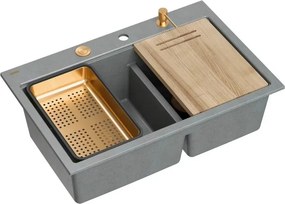 Statie de lucru incastrata Quadron Unique Marc 120 gri - cupru 76x50 cm