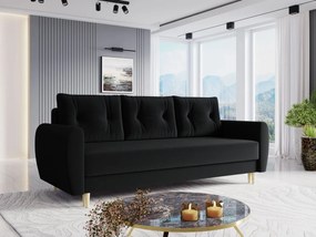 Canapea extensibilă Keklat (Negru) (cu sp. depozitare). Promo -16%. 1105552